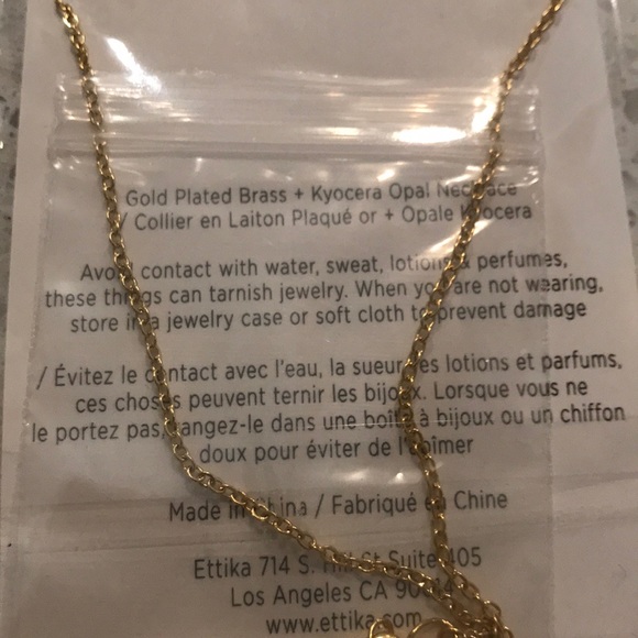 NWT Ettika 18k Gold Plated & Kyocera Opal Necklace - Picture 6 of 7